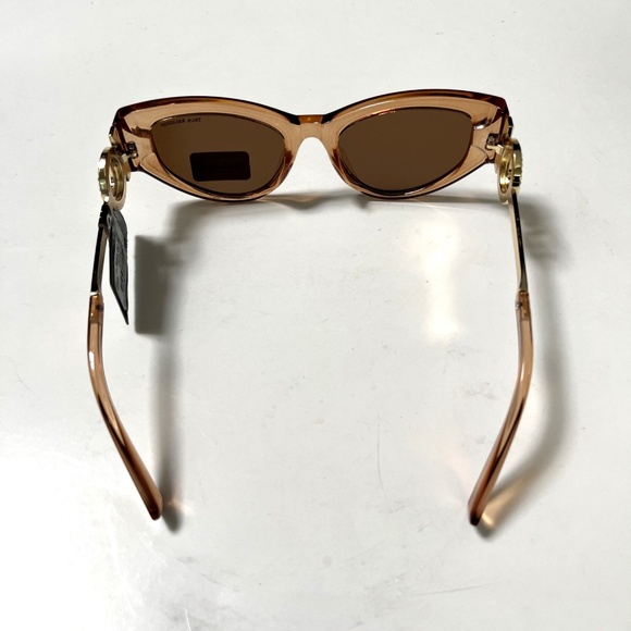 New Original TRUE RELIGION Cat Eye Sunglasses Clear Acetate Gold Logo Rhinestone main image 3